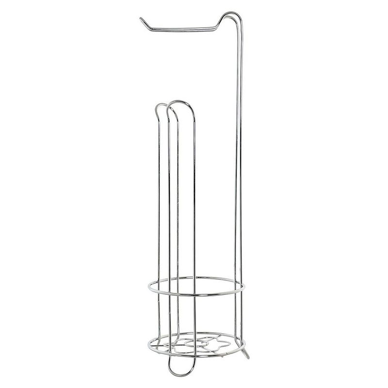 Foto van Wc/toiletrol houder staand zilver 60 cm - toiletrolhouders