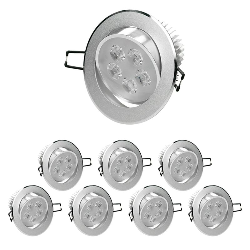 Foto van Ecd germany 8er pack led inbouwspot 5w 230v - rond ø10,5cm - 342 lumen - coldwhite 6000k - draaibaar 30° - ip44