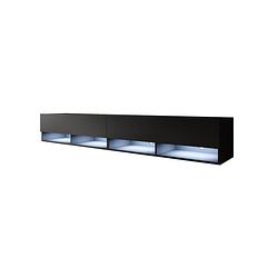 Foto van Meubella tv-meubel asino led - mat zwart - 200 cm