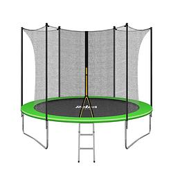 Foto van Rebel jump zab0301 trampoline 312 cm inclusief inwendig veiligheidsnet en ladder tot 120kg groen