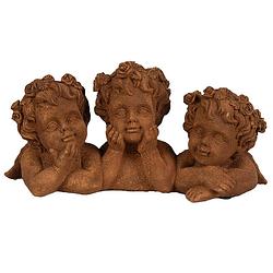 Foto van Clayre & eef decoratie beeld engel 26x9x13 cm bruin polyresin religious sculpture bruin religious sculpture