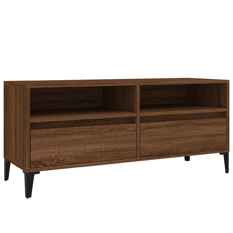 Foto van The living store klassieke tv-kast - 100 x 34.5 x 44.5 cm - bruineiken