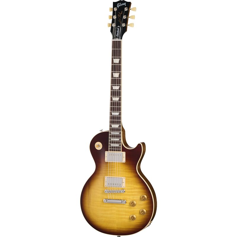 Foto van Gibson les paul standard 50s faded vintage tobacco burst elektrische gitaar met koffer