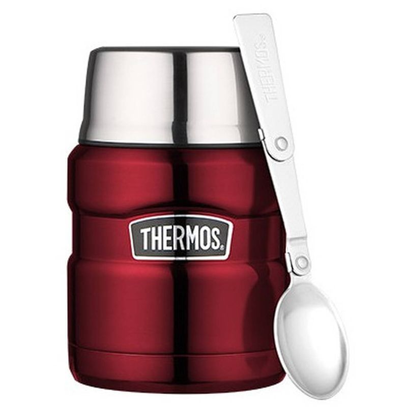 Foto van Rvs thermospot voedselcontainer rood 470 ml - thermosflessen