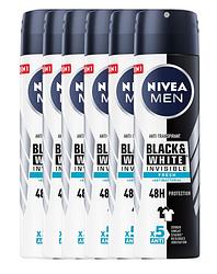 Foto van Nivea men black & white invisible fresh deodorant spray voordeelverpakking