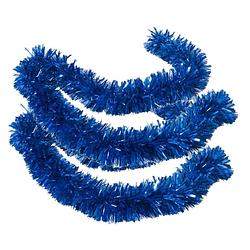 Foto van 2x stuks kerstboom folie slingers/lametta guirlandes van 180 x 12 cm in de kleur glitter blauw - feestslingers