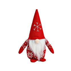 Foto van Pluche gnome/dwerg decoratie pop/knuffel rood 20 cm - kerstman pop