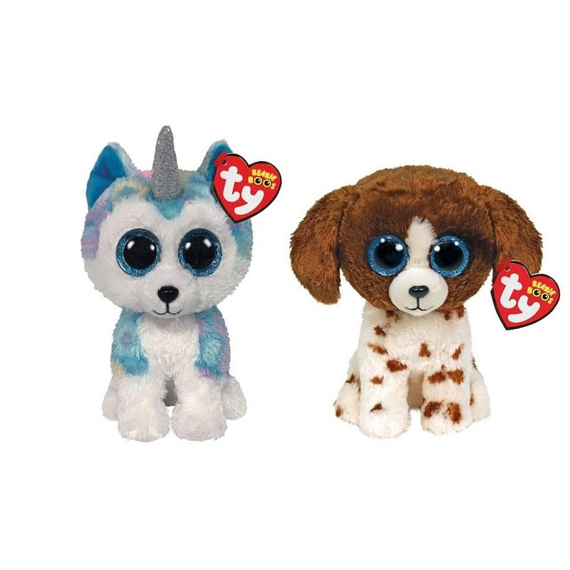 Foto van Ty - knuffel - beanie boo's - helena husky & muddles dog