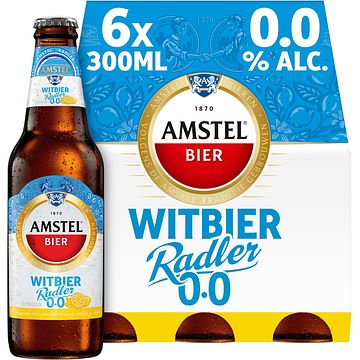 Foto van Amstel witbier radler 0.0 bier fles 6 x 300ml bij jumbo