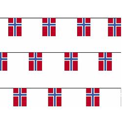 Foto van 3x papieren slinger noorwegen landen decoratie - vlaggenlijnen