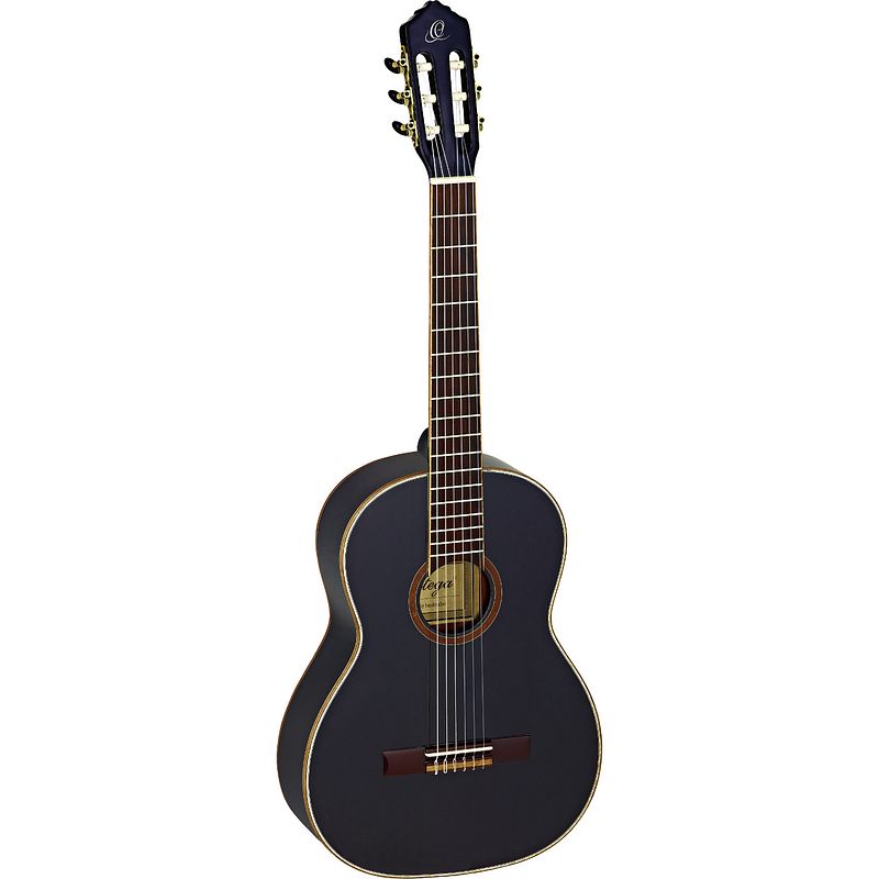 Foto van Ortega family series r221bk klassieke gitaar zwart met gigbag