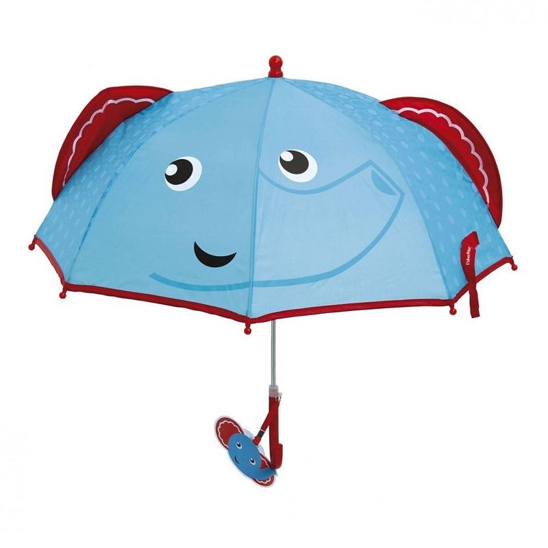 Foto van Fisher-price paraplu olifant blauw/rood 80 cm