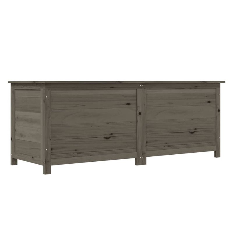 Foto van The living store houten kussenbox - 150x50x56 cm - massief vurenhout - antraciet