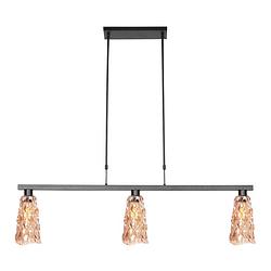 Foto van Steinhauer vidrio hanglamp -- amberkleurig en zwart