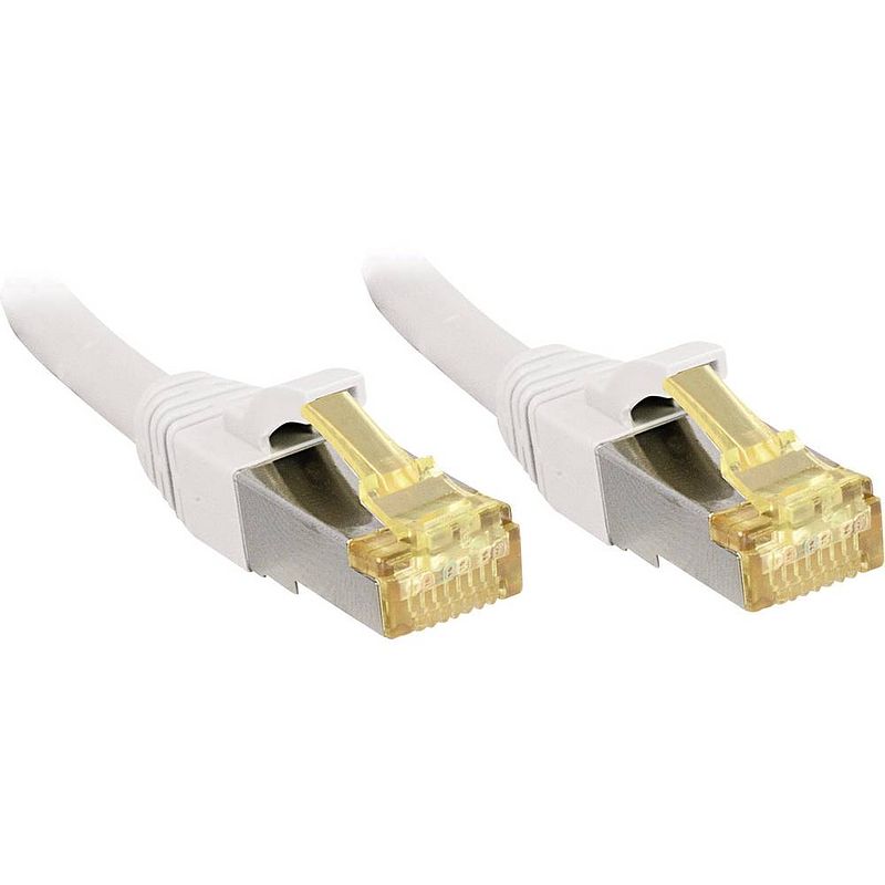 Foto van Lindy 47329 rj45 netwerkkabel, patchkabel cat 6a (losse kabel cat 7) s/ftp 15.00 m wit snagless 1 stuk(s)