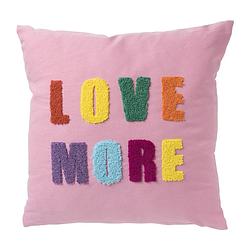 Foto van Kussen love more - roze - 45x45 cm