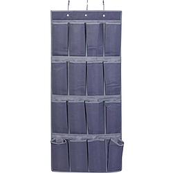 Foto van Hangende deur/kast organizer antraciet met 16 vakken 45 x 110 cm - opbergmanden