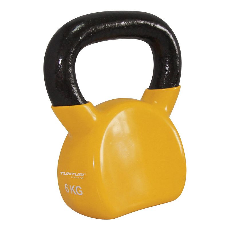 Foto van Tunturi kettlebell vinyl 6kg geel