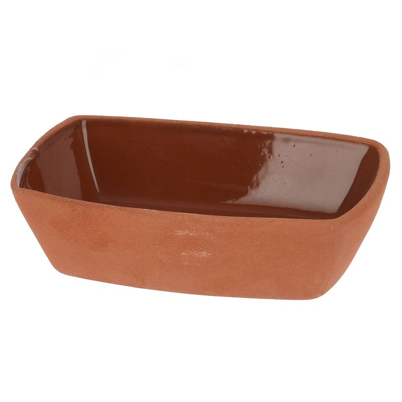 Foto van Tapasschaaltje/serveerschaaltje- terracotta - 170 ml - 13 x 9 x 3,5 cm - serveerschalen