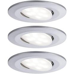 Foto van Paulmann calla led-inbouwlamp voor badkamer set van 3 stuks 18 w ip65 chroom (mat)