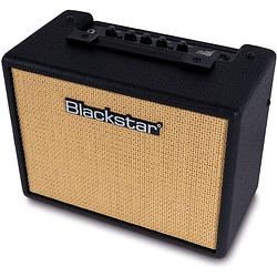 Foto van Blackstar debut 15e black 15w 2x3" vintage stereo combo gitaarversterker met delay en isf