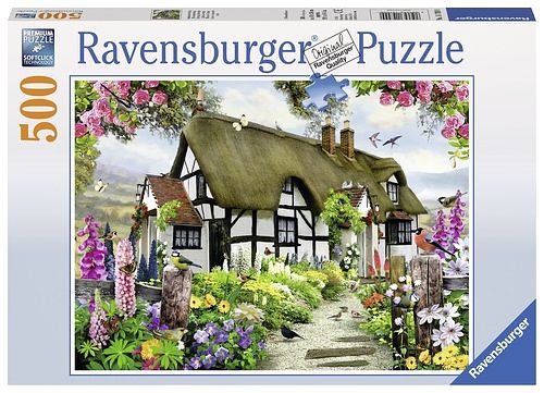 Foto van Ravensburger puzzel idyllische cottage - 500 stukjes