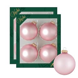 Foto van 8x stuks glazen kerstballen 7 cm chic mat roze - kerstbal