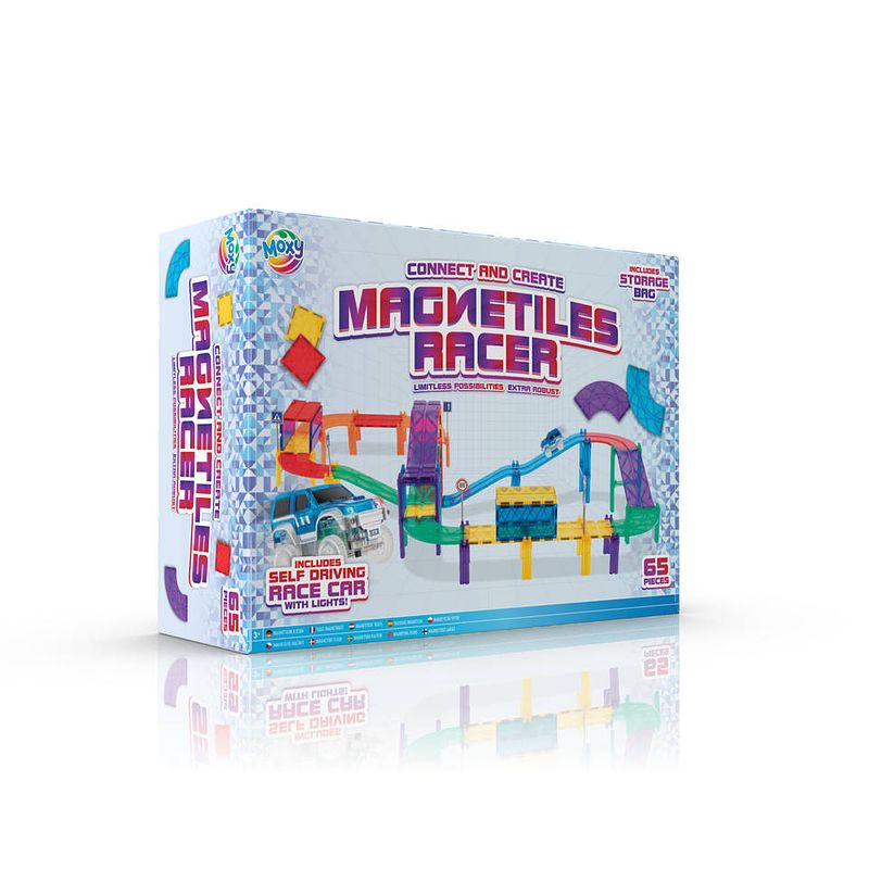 Foto van Magnetic tiles racer set 65-delig