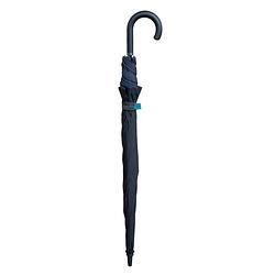 Foto van Classic canes paraplu - zwart - polyester - doorsnee doek 125 cm - met blauwe rand - lengte 96 cm