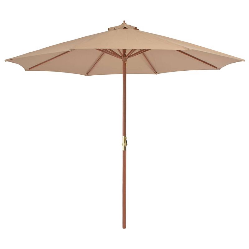 Foto van Vidaxl parasol met houten paal 300 cm taupe