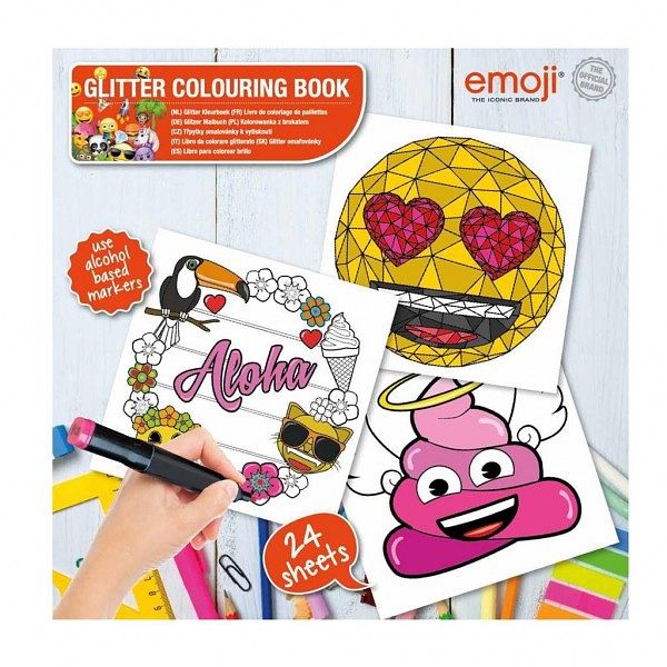 Foto van Emoji glitter kleurboek