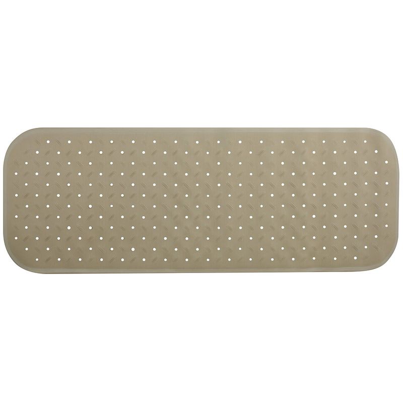 Foto van Msv douche/bad anti-slip mat badkamer - rubber - beige - 36 x 97 cm - badmatjes