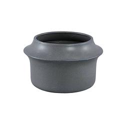 Foto van Ptmd vivaldi grey ceramic pot round low
