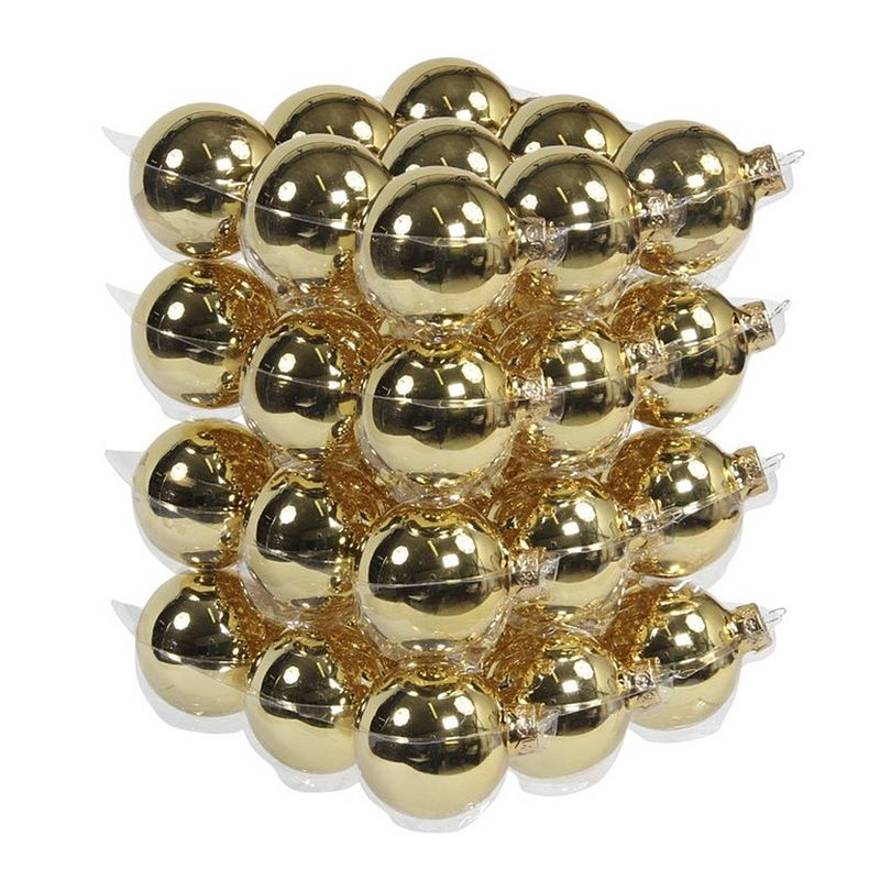 Foto van 36x glazen kerstballen glans goud 6 cm - kerstbal