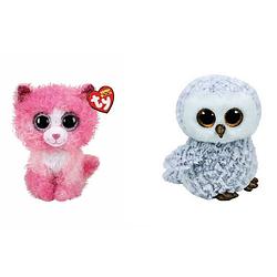 Foto van Ty - knuffel - beanie boo's - reagan cat & owlette owl