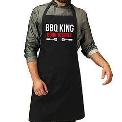 Foto van Schort bbq king born to grill zwart voor heren - feestschorten