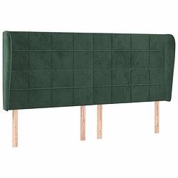 Foto van Vidaxl hoofdbord met randen 163x23x118/128 cm fluweel donkergroen