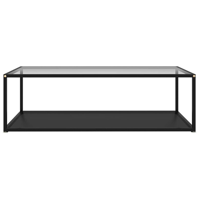 Foto van The living store salontafel 2-laags gehard glas en gepoedercoat staal - 120 x 60 x 35 cm - transparant en zwart