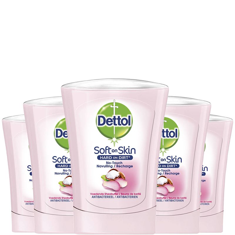 Foto van Dettol handzeep no touch navulling - galamboter - 250ml x5