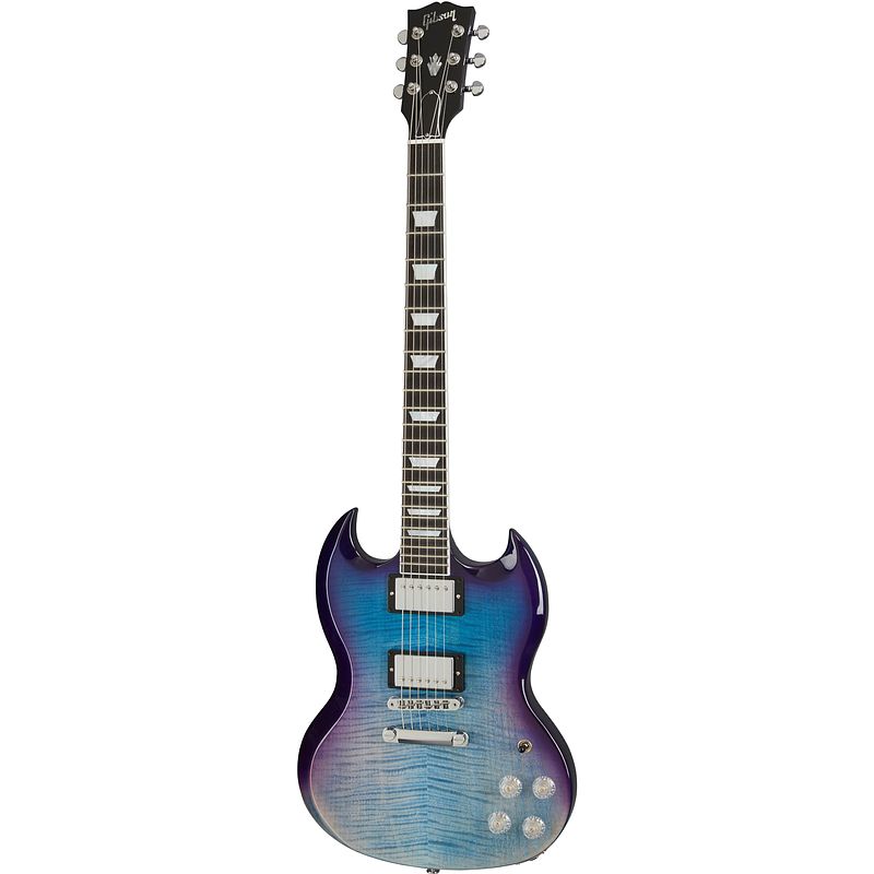 Foto van Gibson modern collection sg modern blueberry fade elektrische gitaar met koffer