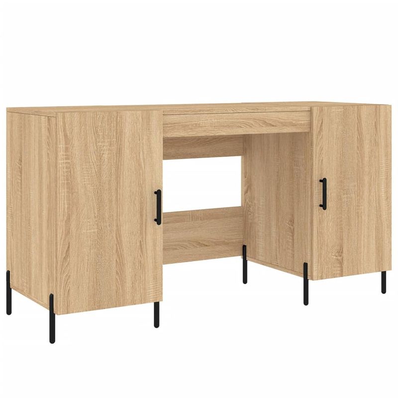 Foto van Vidaxl bureau 140x50x75 cm bewerkt hout sonoma eikenkleurig