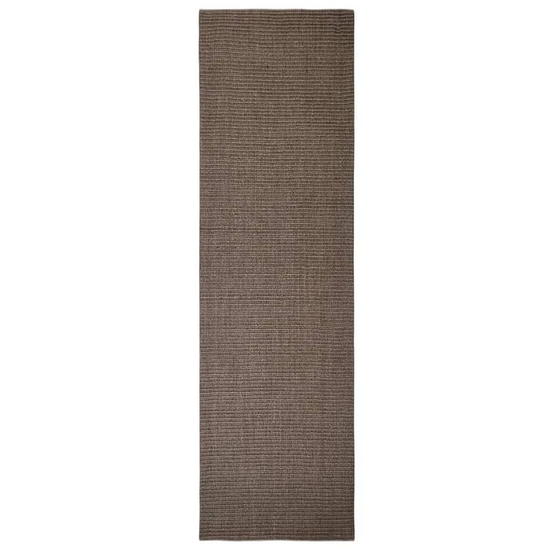 Foto van The living store sisal vloerkleed - bruin - 100 x 350 cm - anti-sliponderkant - 100% sisal