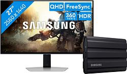 Foto van Samsung ls27dg602suxen odyssey g6 oled + samsung t7 shield 1