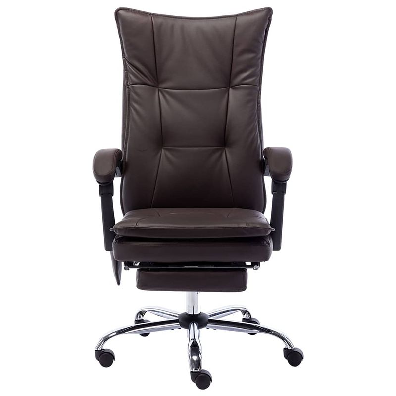 Foto van The living store bureaustoel bruin ergonomisch verstelbaar 64x68cm - massage - verwarming