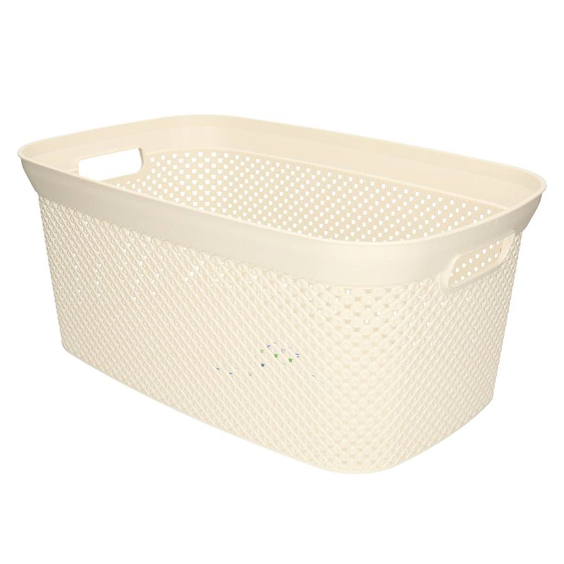 Foto van 1x wasmand/wasgoed draagmanden zilvergrijs 35 liter 34 x 54 x 23 cm huishouden - wasmanden