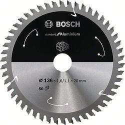 Foto van Bosch accessories bosch 2608837754 cirkelzaagblad 136 x 20 mm aantal tanden: 50 1 stuk(s)