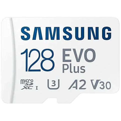 Foto van Samsung evo plus microsd (2024) 128gb micro sd-kaart wit