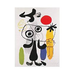 Foto van Joan miro - figur gegen rote sonne ii kunstdruk 70x100cm