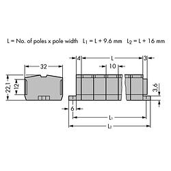 Foto van Wago 264-207 klemstrook 10 mm spanveer toewijzing: l grijs 50 stuk(s)