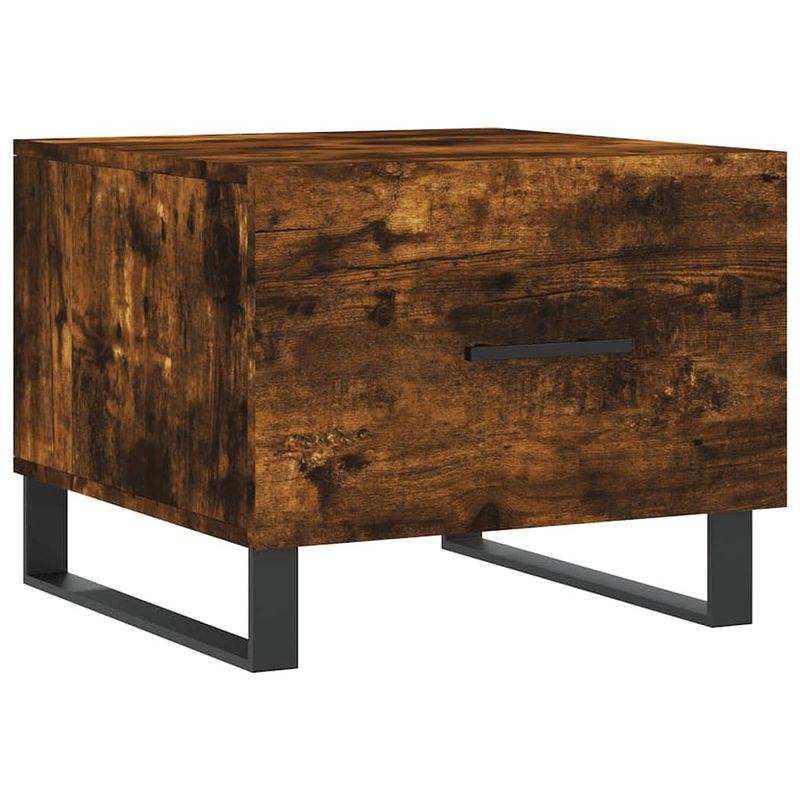 Foto van Vidaxl salontafel 50x50x40 cm bewerkt hout gerookt eikenkleurig